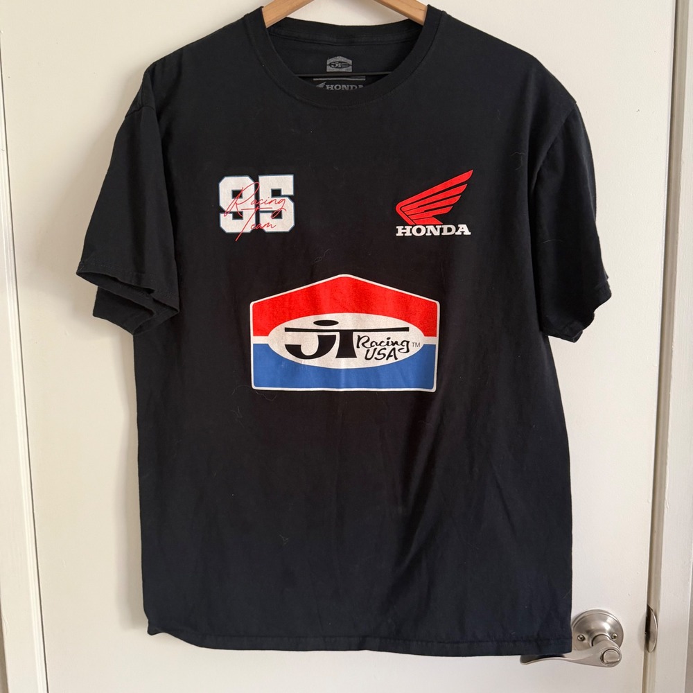 Honda Racing Team JT Racing USA Graphic T-Shirt Mens Large Black Streetwear